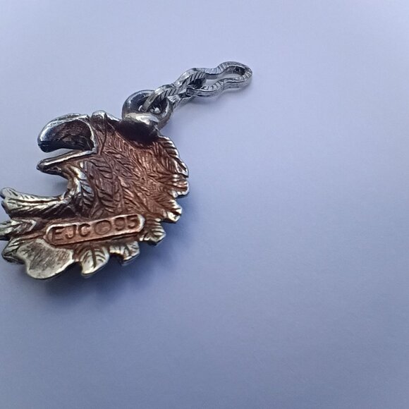 Two Vintage Signed Pewter Eagle Charms - EJC Stamp - Picture 3 of 4